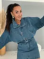 Denim šaty na gombíky a opaskom SIENA