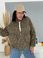 Hrubší džínsový kabát s leopardím vzorom SAFARI