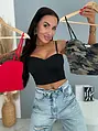 Vystužený crop top s ramienkami CLEO