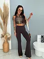 Vystužený športový crop top s leopardím vzorom CARA