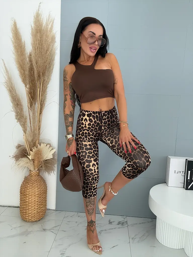Dámske capri legíny s leopardím vzorom ZAYA