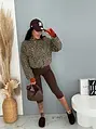 Hrubší džínsový kabát s leopardím vzorom SAFARI
