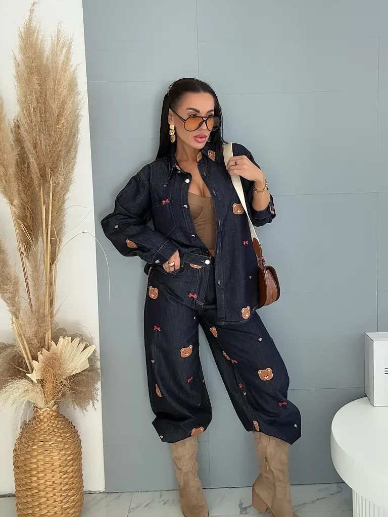 Denimový oversize košeľový kabát TEDDY - next