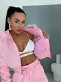Prémium baggy súprava s kožušinou PINK LUXURY