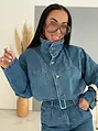 Denim šaty na gombíky a opaskom SIENA