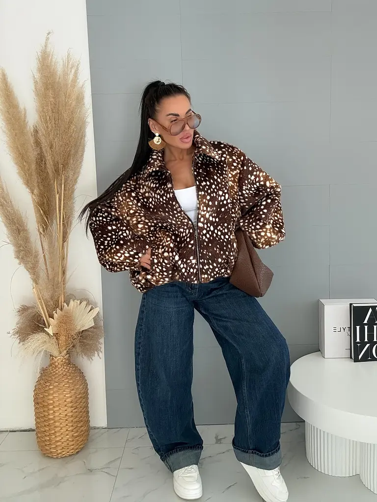 Kožušinková bomber bunda BAMBI