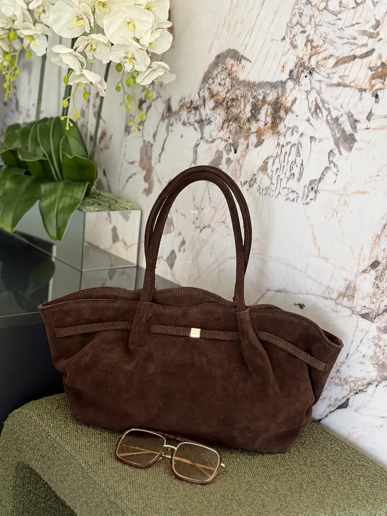Kabelka z pravej semišovej kože ELEGANCE