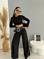 Wide leg nohavice s big opaskom ALORA