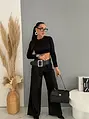 Wide leg nohavice s big opaskom ALORA
