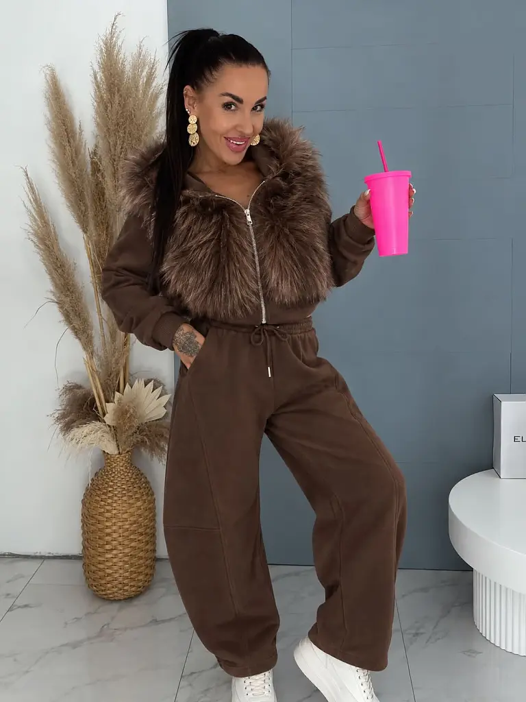 Prémium baggy súprava s kožušinou CHOCO LUXURY - next