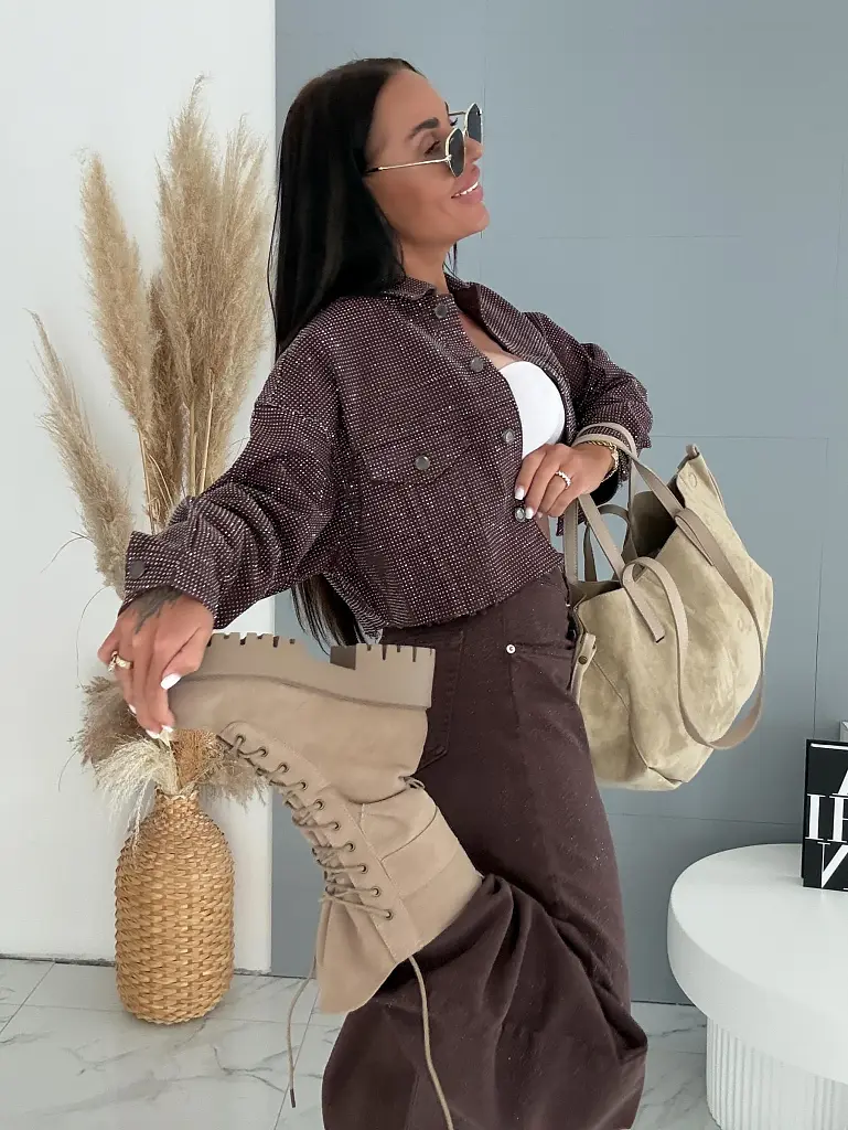 Dámske semišové workery na platforme MOLLIE - next