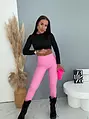 Koženkové legíny s vysokým pásom PINK DIVA
