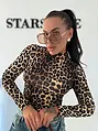 Basic elastické dámske tričko s leopardím vzorom CLEAN