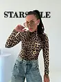 Basic elastické dámske tričko s leopardím vzorom CLEAN