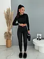 Čierne zateplené push-up skinny rifle s vysokým pásom JUNE