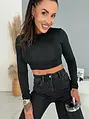 Čierne zateplené push-up skinny rifle s vysokým pásom JUNE