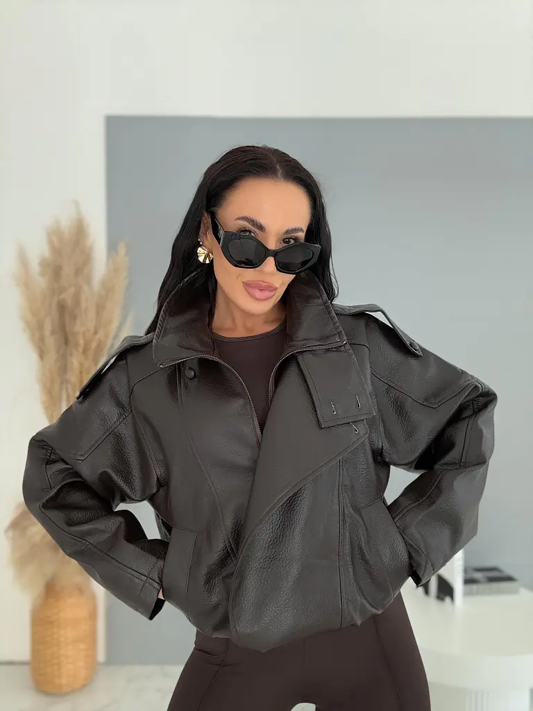 Hnedá koženková bomber bunda LIDER - next