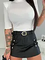 Koženkový skort so zlatou ozdobou MATE