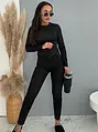 Dámske trblietavé slim push-up rifle s vysokým pásom MELS