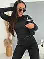 Dámske trblietavé slim push-up rifle s vysokým pásom MELS
