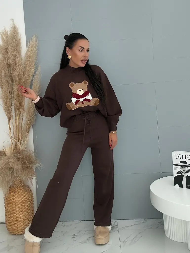Dvojdielny pletený set s medvedíkom TEDDY