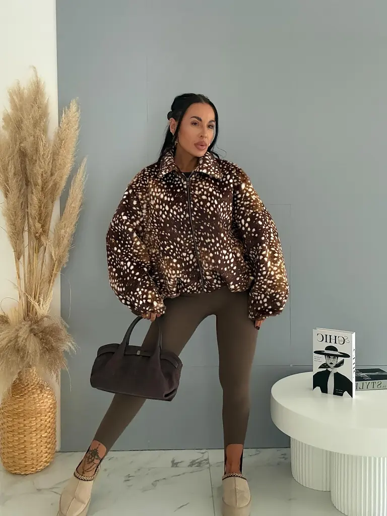 Kožušinková bomber bunda BAMBI