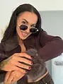 Rebrovaný kardigán s kožušinou SELENA