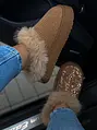 Teplé semišové topánky zdobené kamienkami GLAM