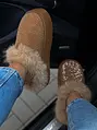 Teplé semišové topánky zdobené kamienkami GLAM