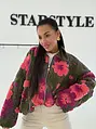 3D teddy kvetinová bomber bunda FLORA