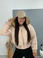 Bomber bunda s kapucňou a umelou kožušinou PUFFY