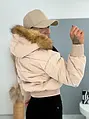 Bomber bunda s kapucňou a umelou kožušinou PUFFY