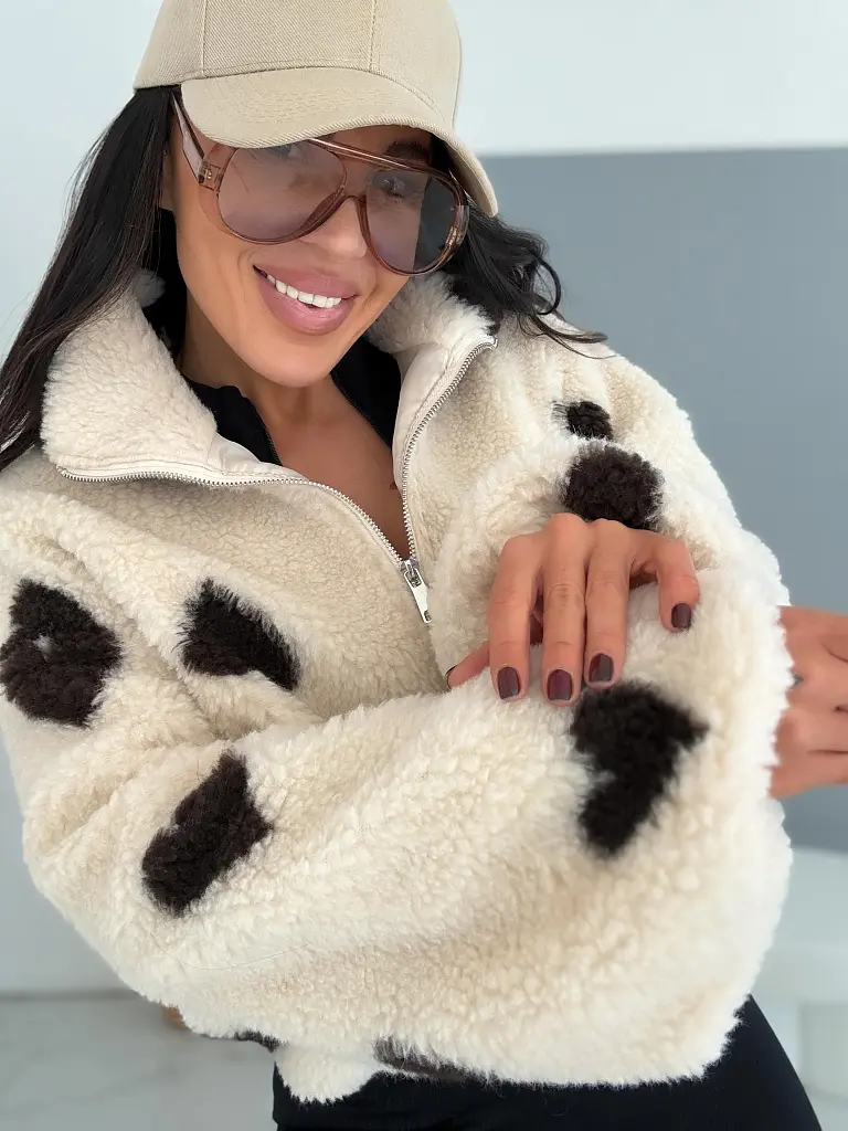 3D lanový kvetinový bomber kabát TEDDY LOVE - next
