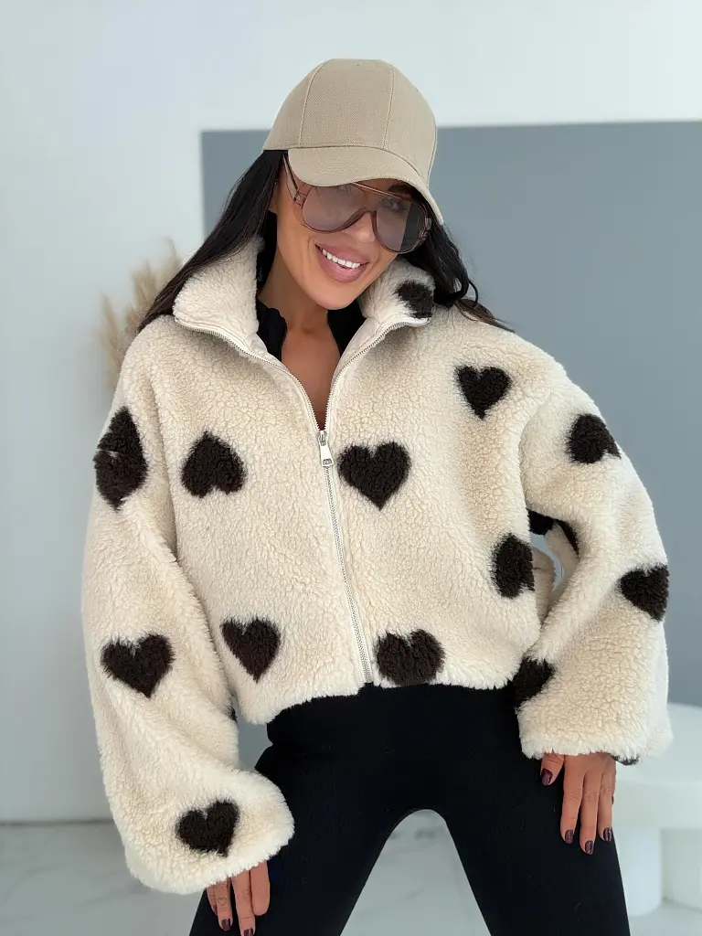 3D lanový kvetinový bomber kabát TEDDY LOVE